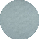 8' Aqua Round Power Loom Area Rug