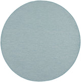 6' Aqua Round Power Loom Area Rug