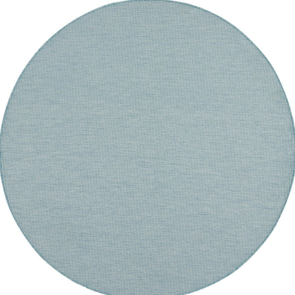 6' Aqua Round Power Loom Area Rug