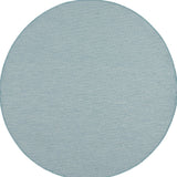 6' Aqua Round Power Loom Area Rug