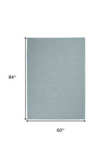 5' X 7' Aqua Indoor Outdoor Area Rug