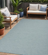 5' X 7' Aqua Indoor Outdoor Area Rug