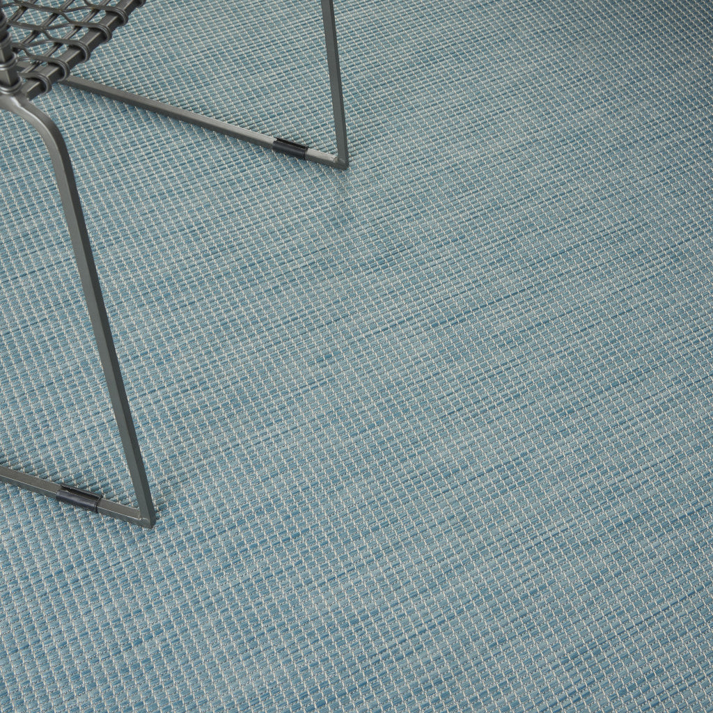 5' X 7' Aqua Indoor Outdoor Area Rug