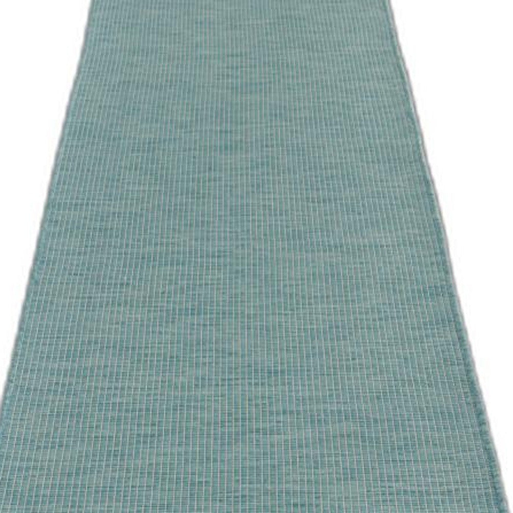 12' Aqua Power Loom Runner Rug