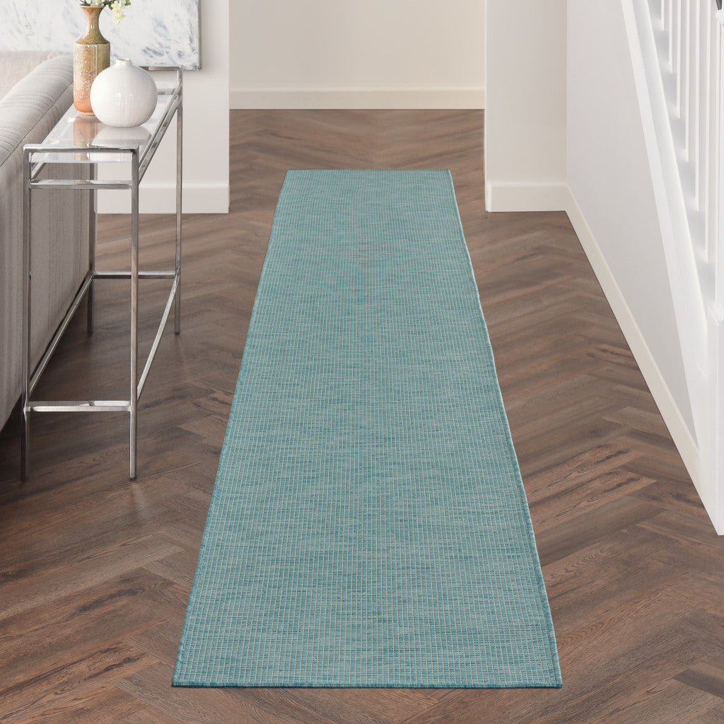 10' Aqua Power Loom Runner Rug