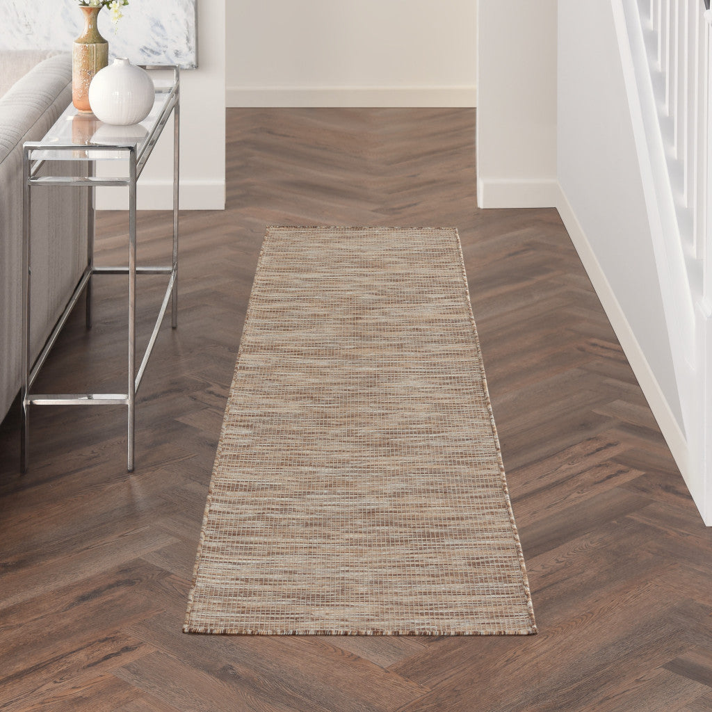 8' Beige Power Loom Runner Rug