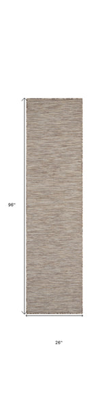 8' Beige Power Loom Runner Rug