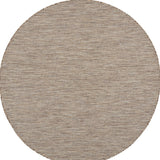 6' Beige Round Power Loom Area Rug