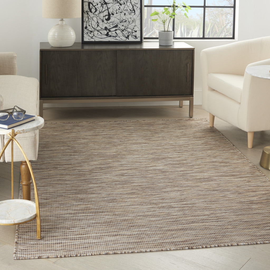 5' X 7' Beige Indoor Outdoor Area Rug