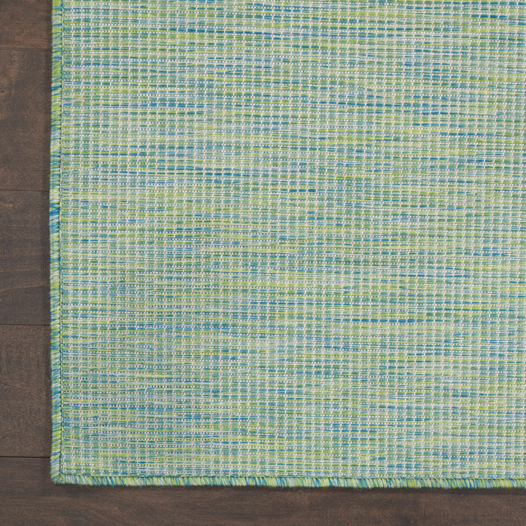 8' X 10' Blue and Green Indoor Outdoor Area Rug