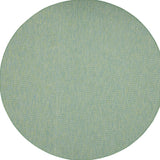 8' Blue Round Power Loom Area Rug