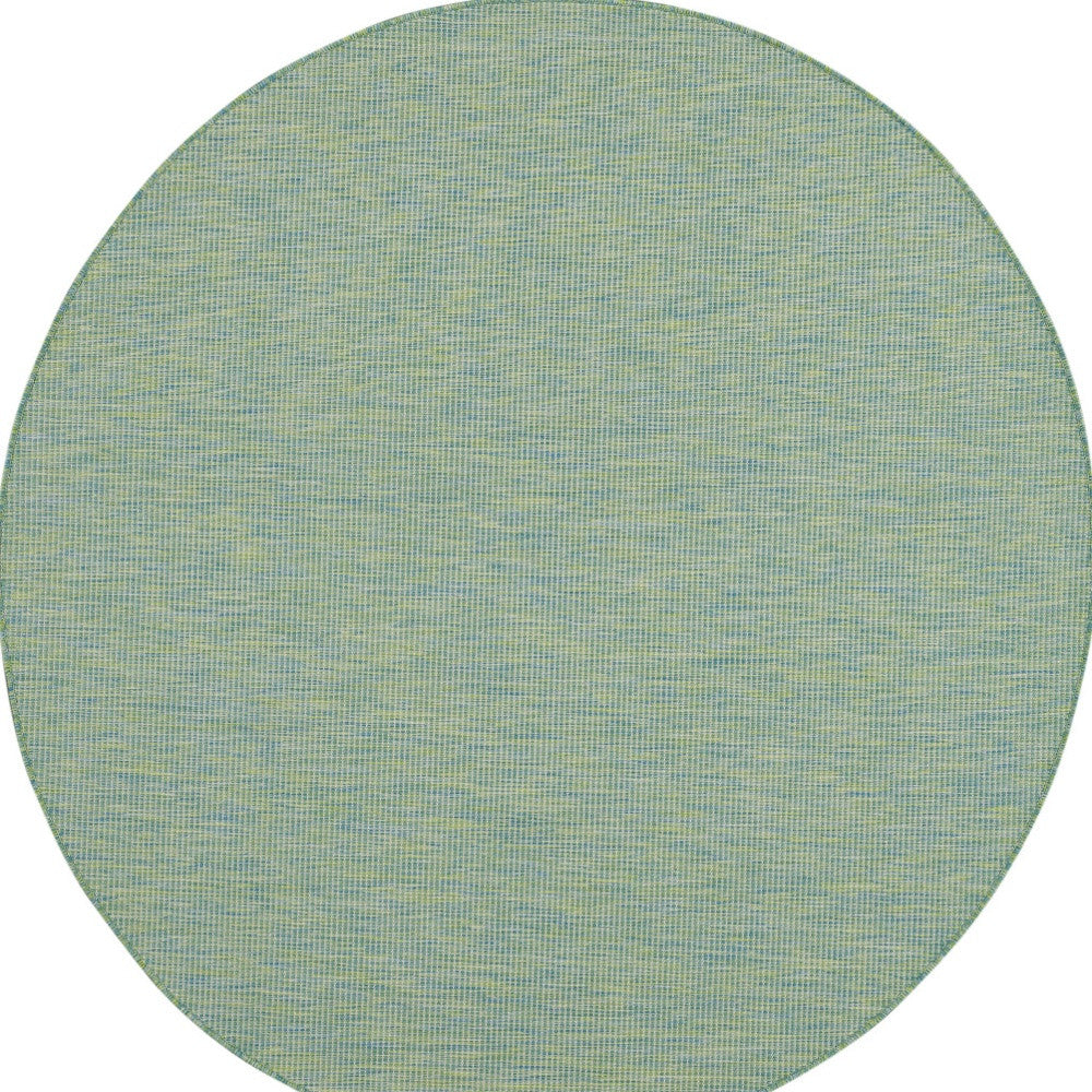 6' Blue Round Power Loom Area Rug