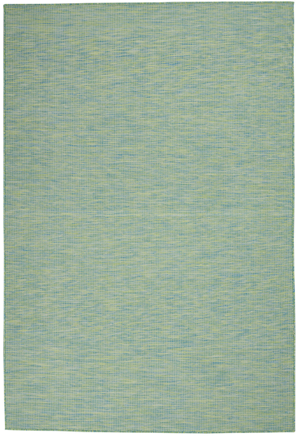 5' X 7' Blue and Green Indoor Outdoor Area Rug