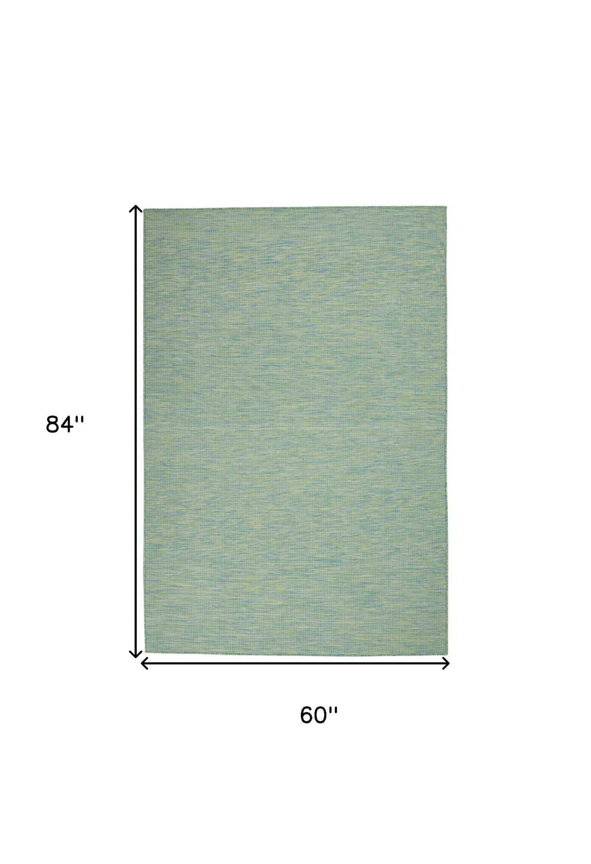 5' X 7' Blue and Green Indoor Outdoor Area Rug