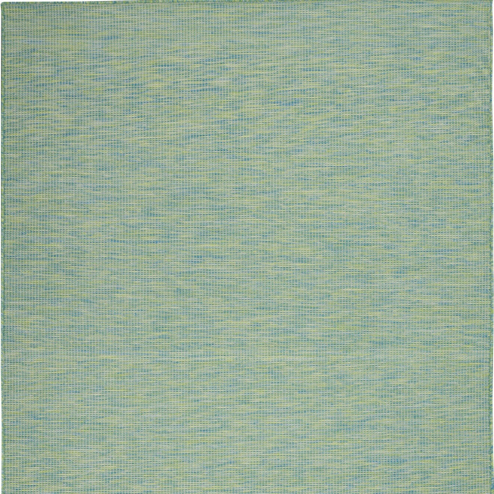 5' X 7' Blue and Green Indoor Outdoor Area Rug