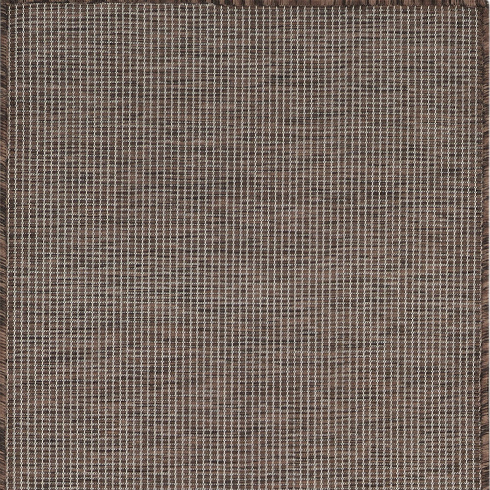 8' Brown Power Loom Runner Rug