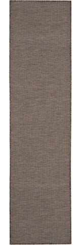 8' Brown Power Loom Runner Rug