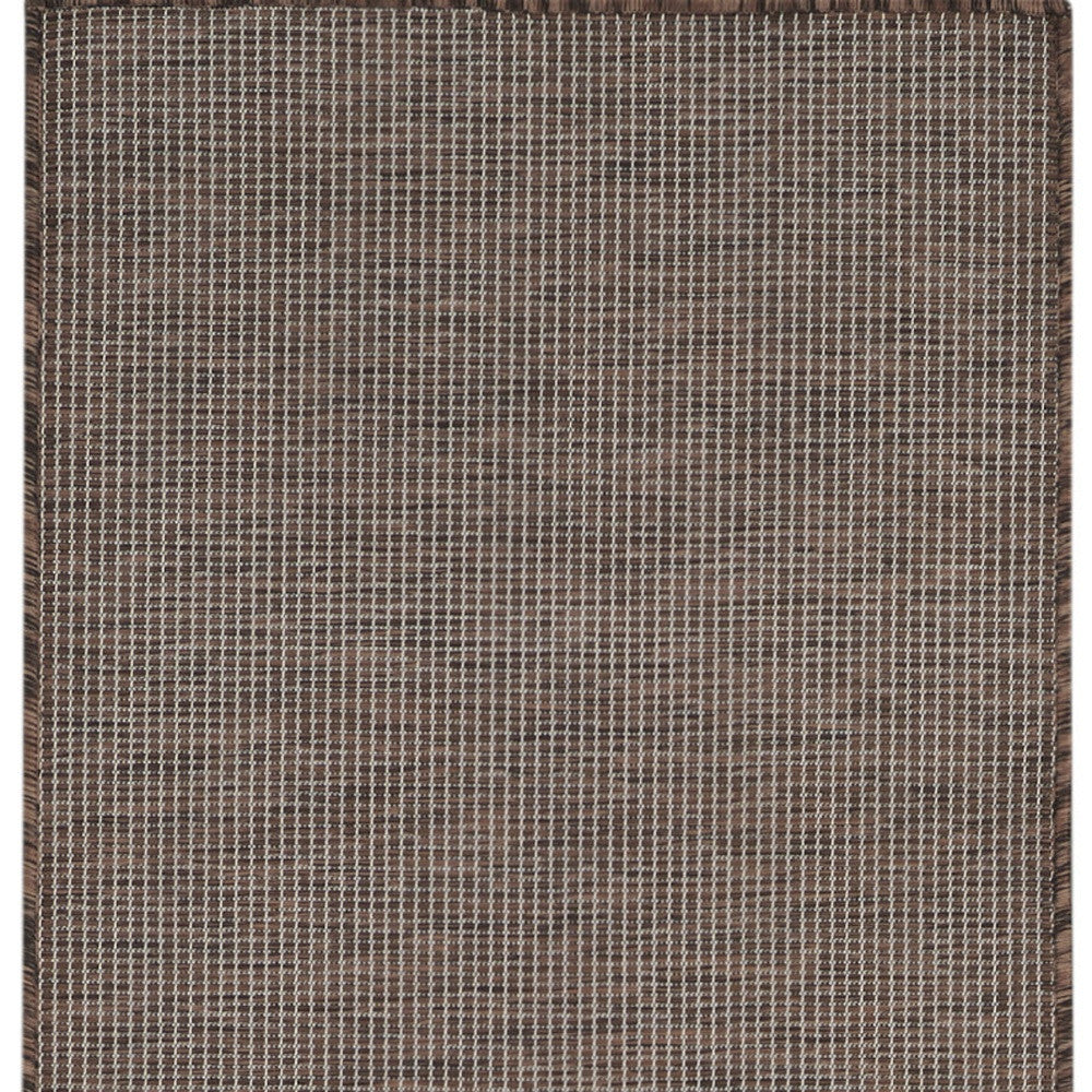 8' Brown Power Loom Runner Rug