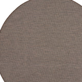 8' Brown Round Power Loom Area Rug