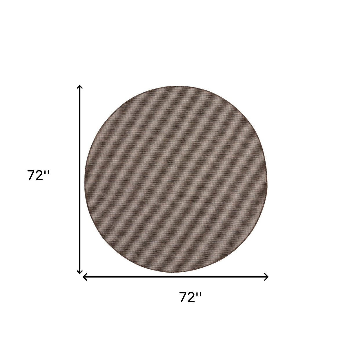 6' Brown Round Power Loom Area Rug