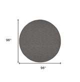 8' Charcoal Round Power Loom Area Rug