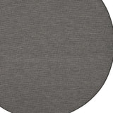 8' Charcoal Round Power Loom Area Rug