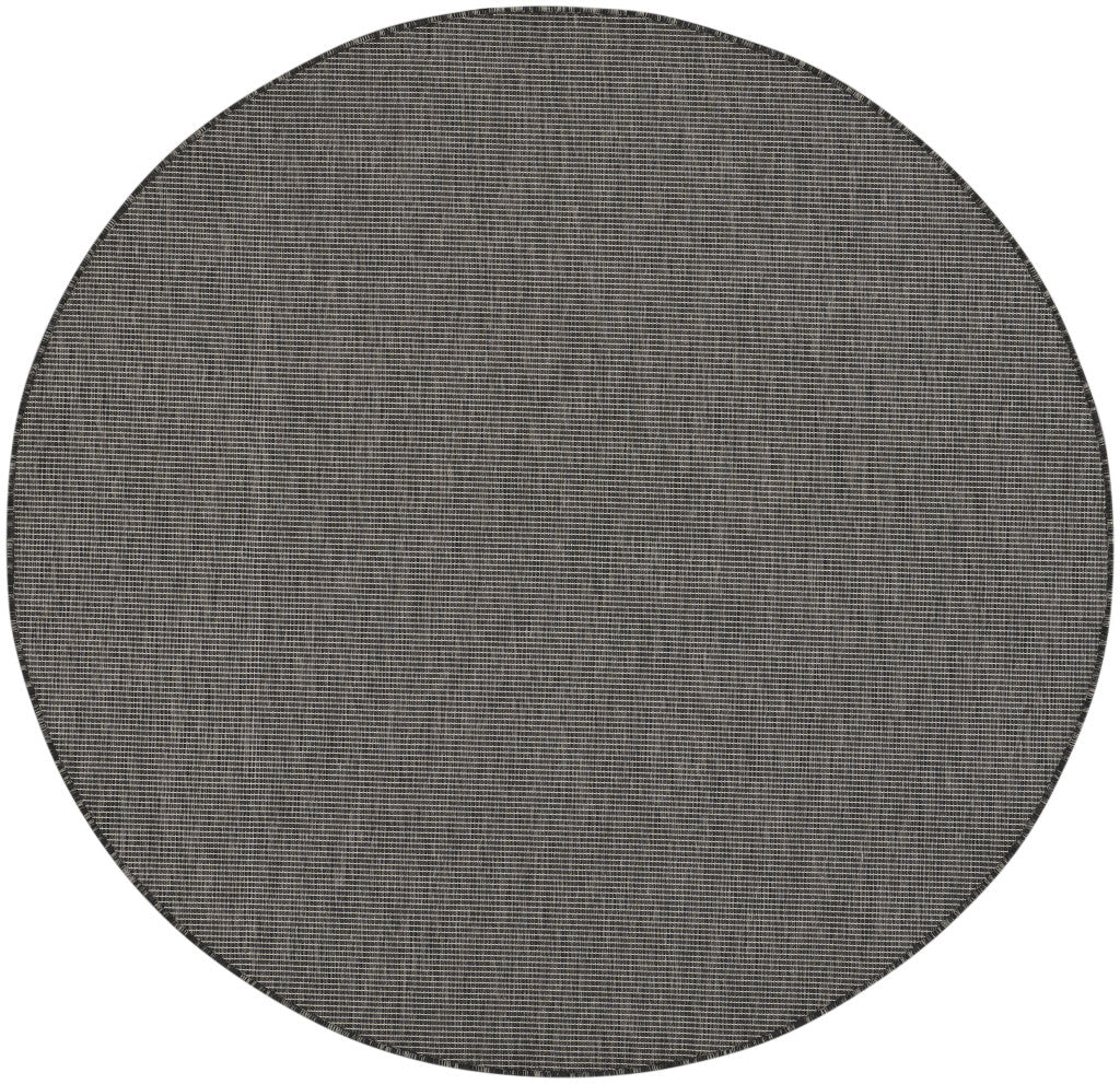 6' Charcoal Round Power Loom Area Rug