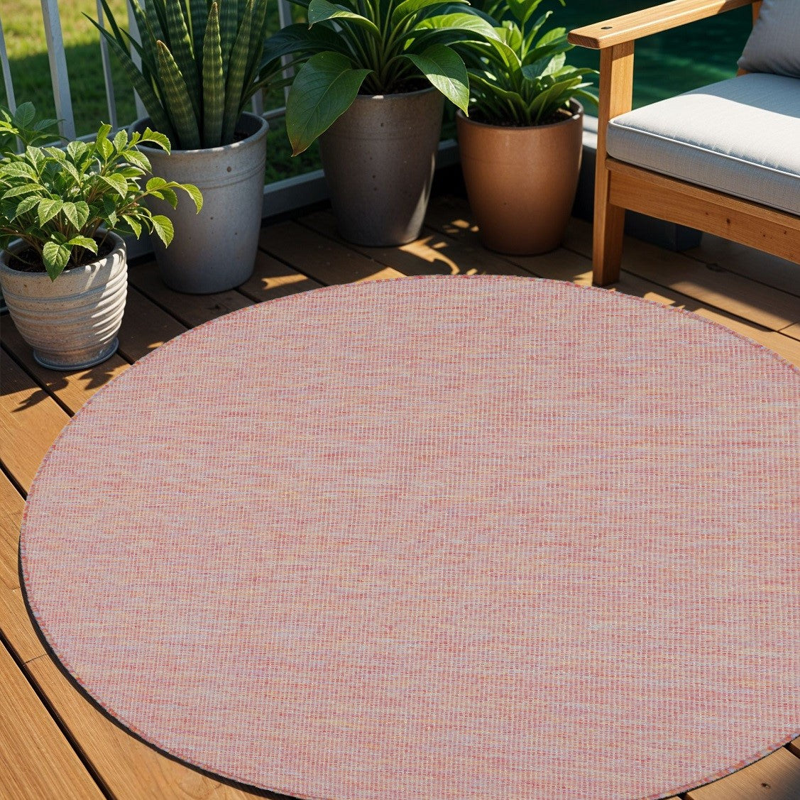 6' Dark Red Indoor Outdoor Area Rug