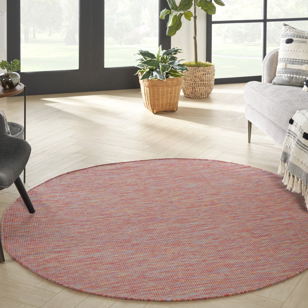 6' Dark Red Indoor Outdoor Area Rug