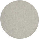 8' Gray Round Power Loom Area Rug