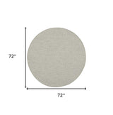 6' Gray Round Power Loom Area Rug