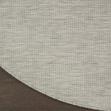 6' Gray Round Power Loom Area Rug