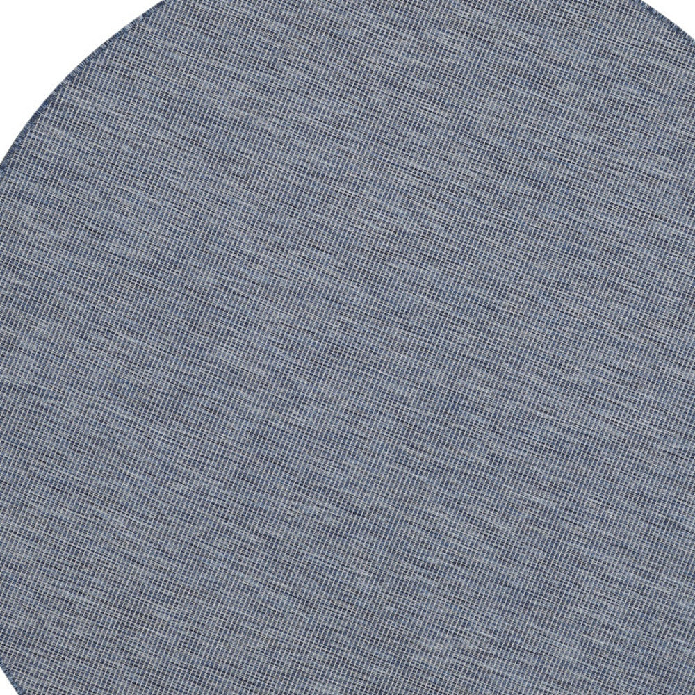 8' Navy Blue Round Power Loom Area Rug