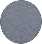 6' Navy Blue Round Power Loom Area Rug