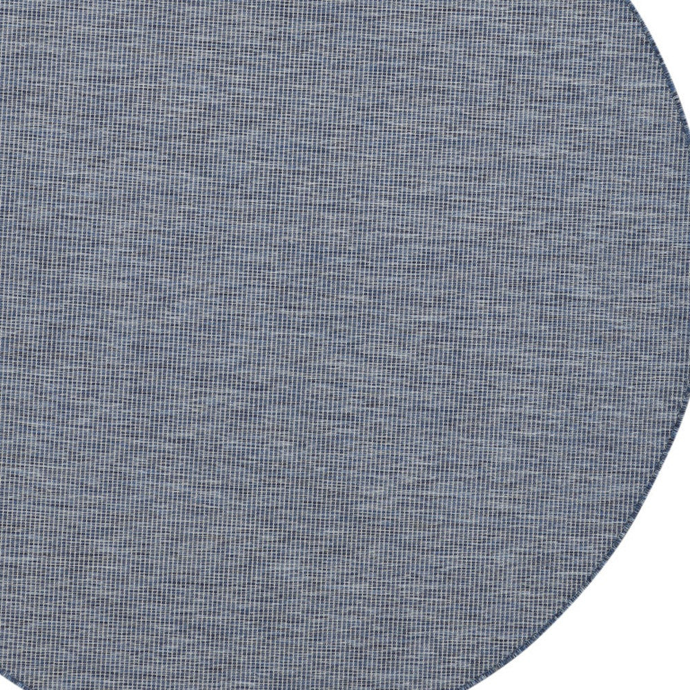 6' Navy Blue Round Power Loom Area Rug