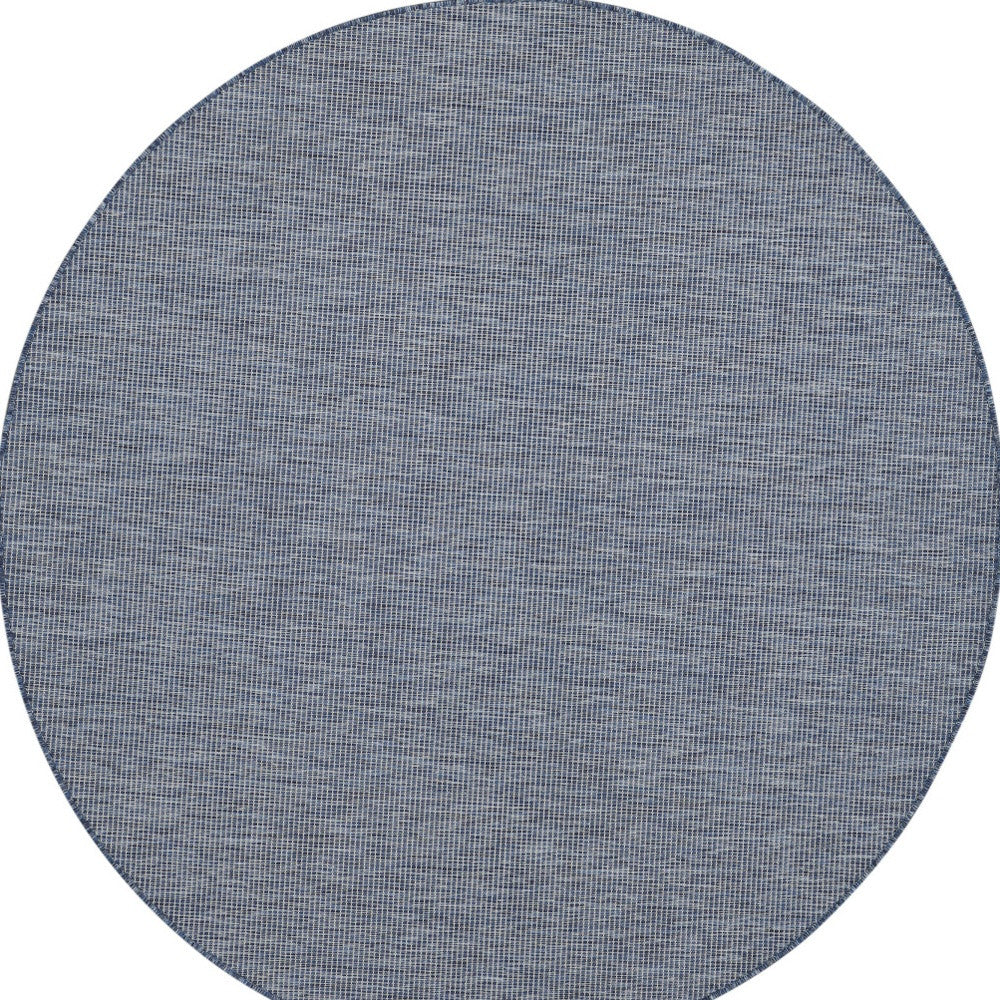 6' Navy Blue Round Power Loom Area Rug