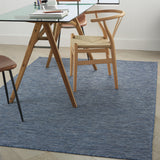 5' X 7' Navy Blue Indoor Outdoor Area Rug