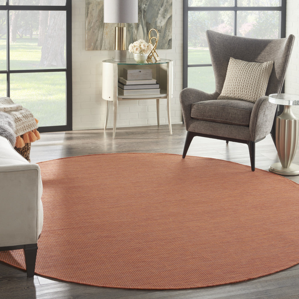 8' Terracotta Indoor Outdoor Area Rug