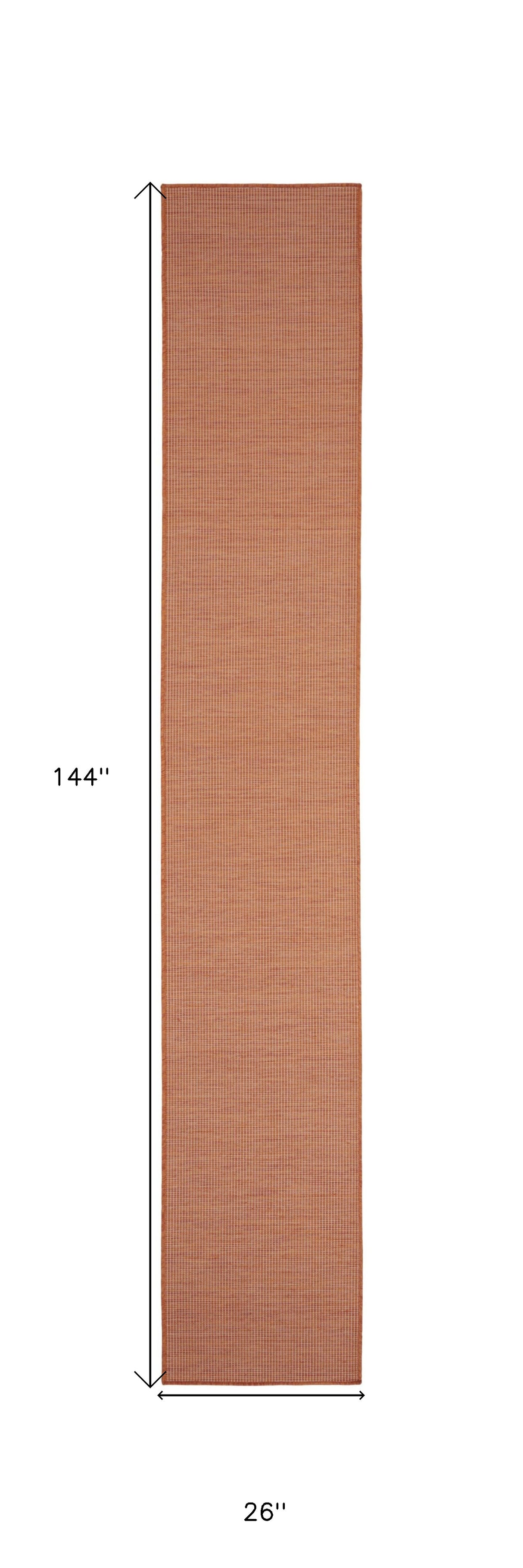 12' Rust Power Loom Runner Rug