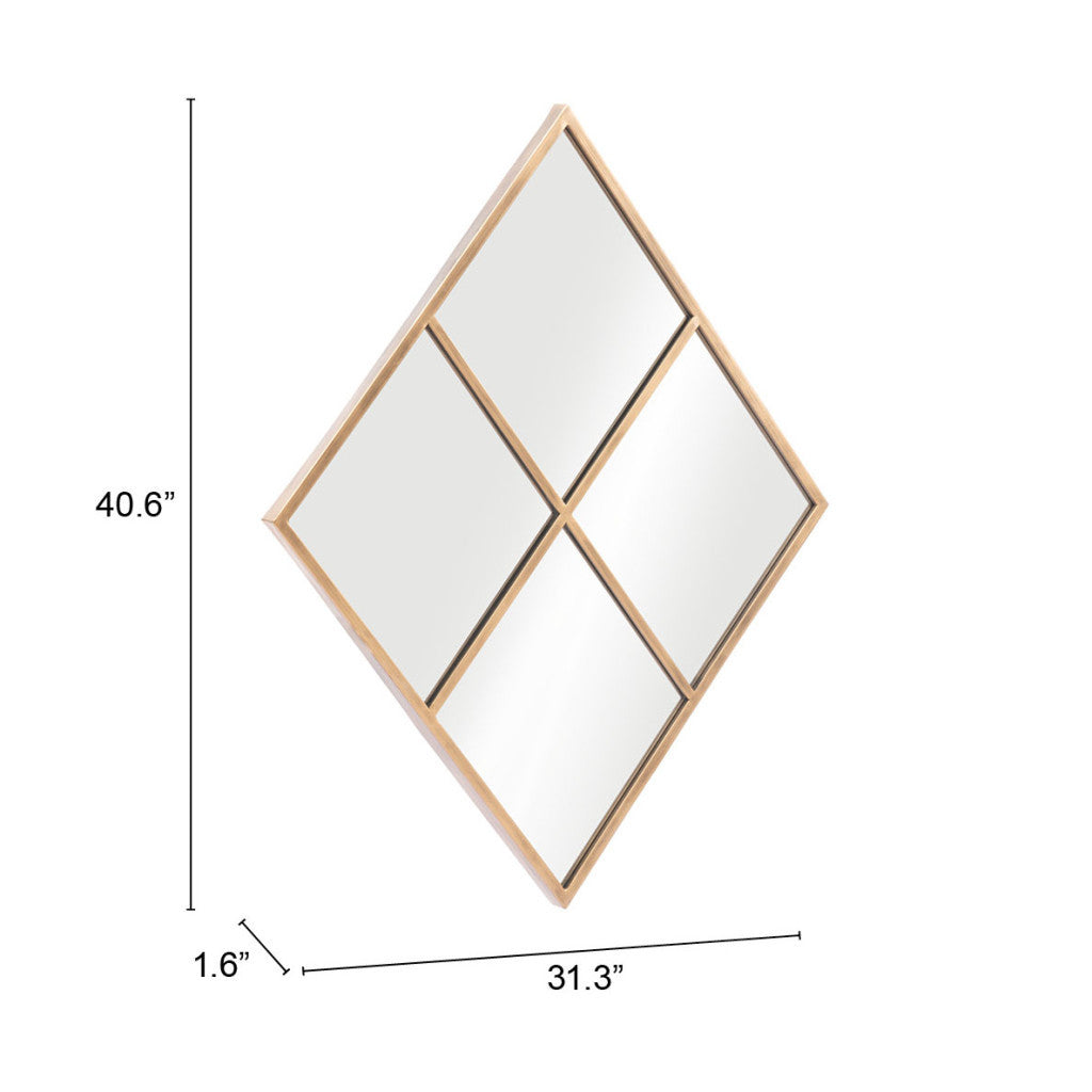 41" Gold Diamond Steel Framed Accent Mirror