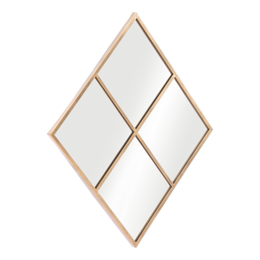 41" Gold Diamond Steel Framed Accent Mirror