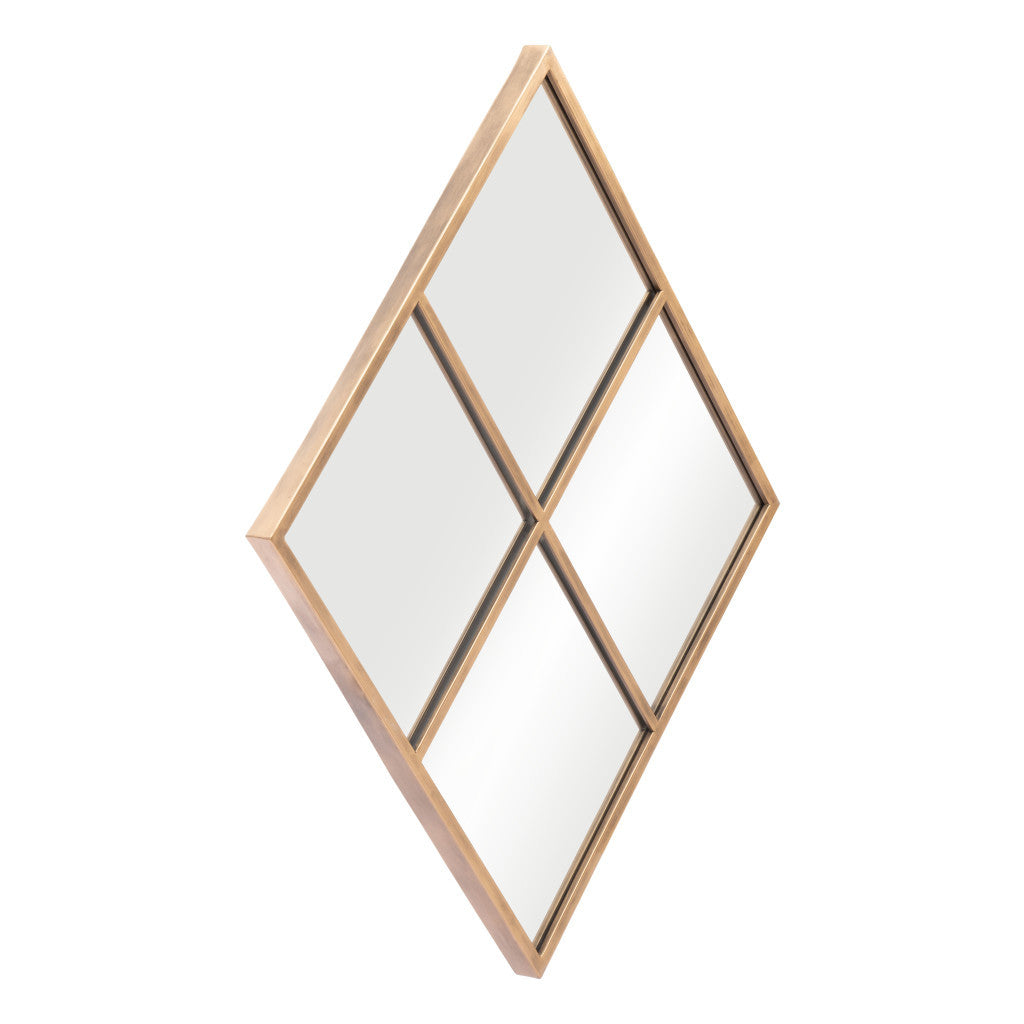 41" Gold Diamond Steel Framed Accent Mirror