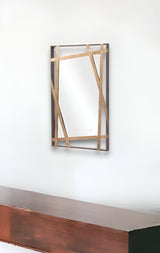 32" Gold and Black Accent Steel Mirror