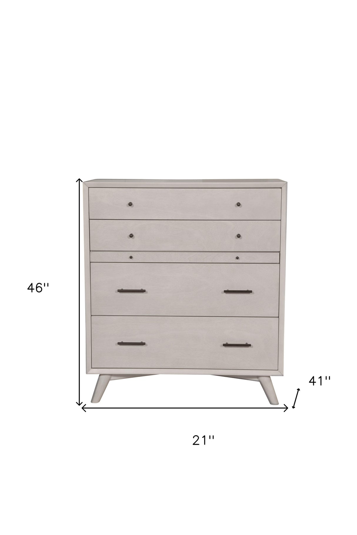 38" Gray Solid Wood Four Drawer Chest