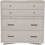 38" Gray Solid Wood Four Drawer Chest