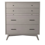 38" Gray Solid Wood Four Drawer Chest