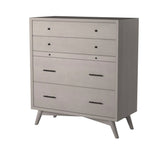 38" Gray Solid Wood Four Drawer Chest
