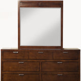 63" Brown Solid Wood Seven Drawer Double Dresser