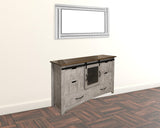 62" Light Gray Solid Wood Six Drawer Triple Dresser