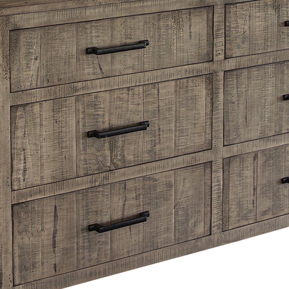 62" Brown Solid Wood Six Drawer Double Dresser